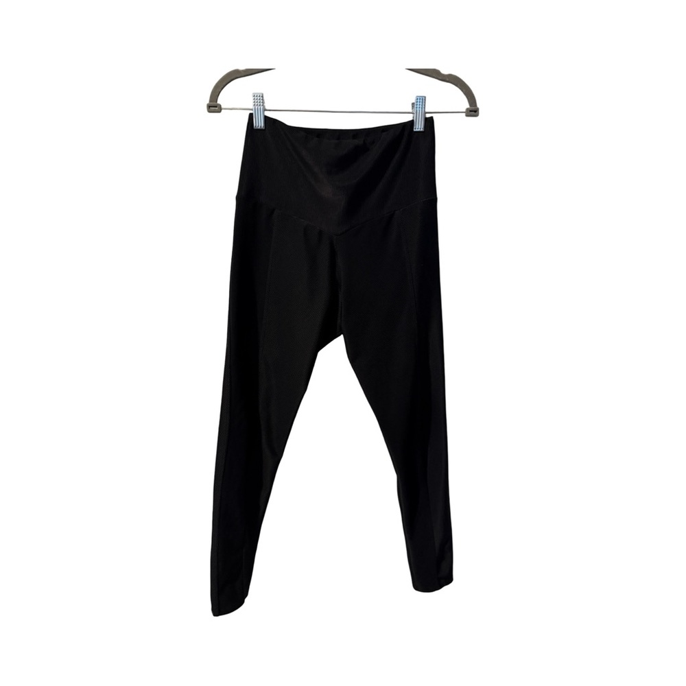 Onzie Black Ribbed Texture Workout Athletic Leggings Women Size Small/Medium